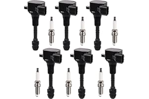 HCHENUP Set of 6 Ignition Coils UF349 & Spark Plugs 224018H515 Compatible with Nissan Altima Frontier Maxima Pathfinder Quest Xterra For Suzuki Equator For Infiniti I35 QX4 3.0L 3.5L 4.0L V6