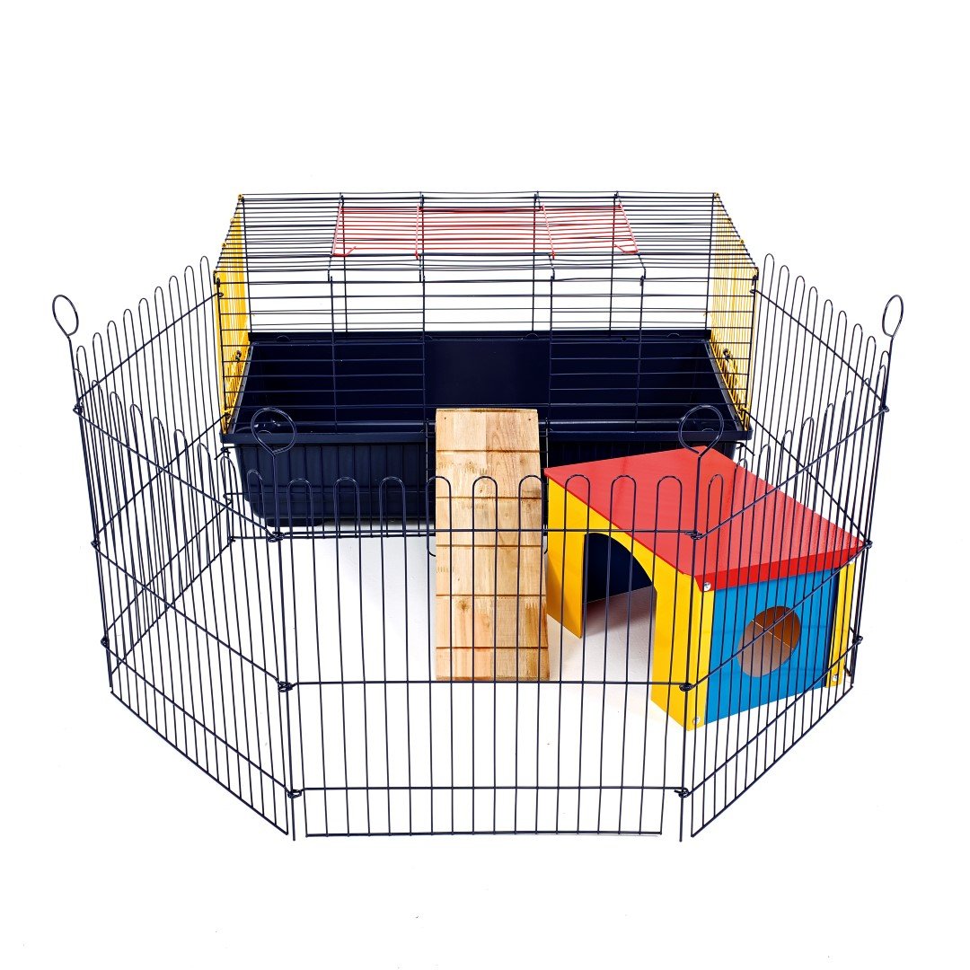 Little Friends Indoor Rabbit 80 Cage with Run: Ideal for Rabbits & Guinea Pigs