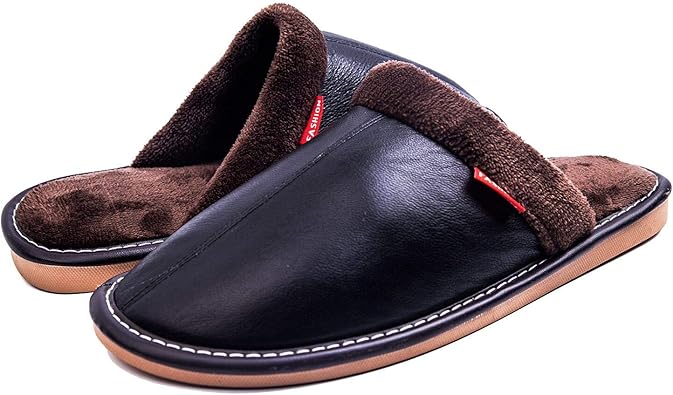 leather house slippers womens