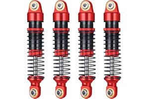 Benedict Harry TRX4M 4PCS Shock Absorbers Damper for 1/18 TRX4-M RC Crawler Car Upgrade(Red)