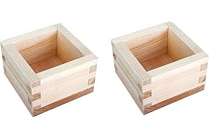 JapanBargain S-2757x2, Set of 2 Japanese Masu Wooden Sake Cup, 4oz