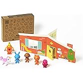 Sago Mini Figurine Pack with 6 Collectible Toy Figures &amp; Folding Playhouse | 6 Action Figures: Jinja, Jack, Harvey, Robin, HugBot &amp; Gary, Collapsible Playhouse, Kids Toys for Boys &amp; Girls Ages 3 and up