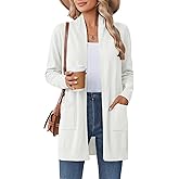 Zeagoo Women Long Cardigan Sweaters Lightweight Open Front Duster Knit Fashion Sweater Coats Trendy Cardigans with Pocket