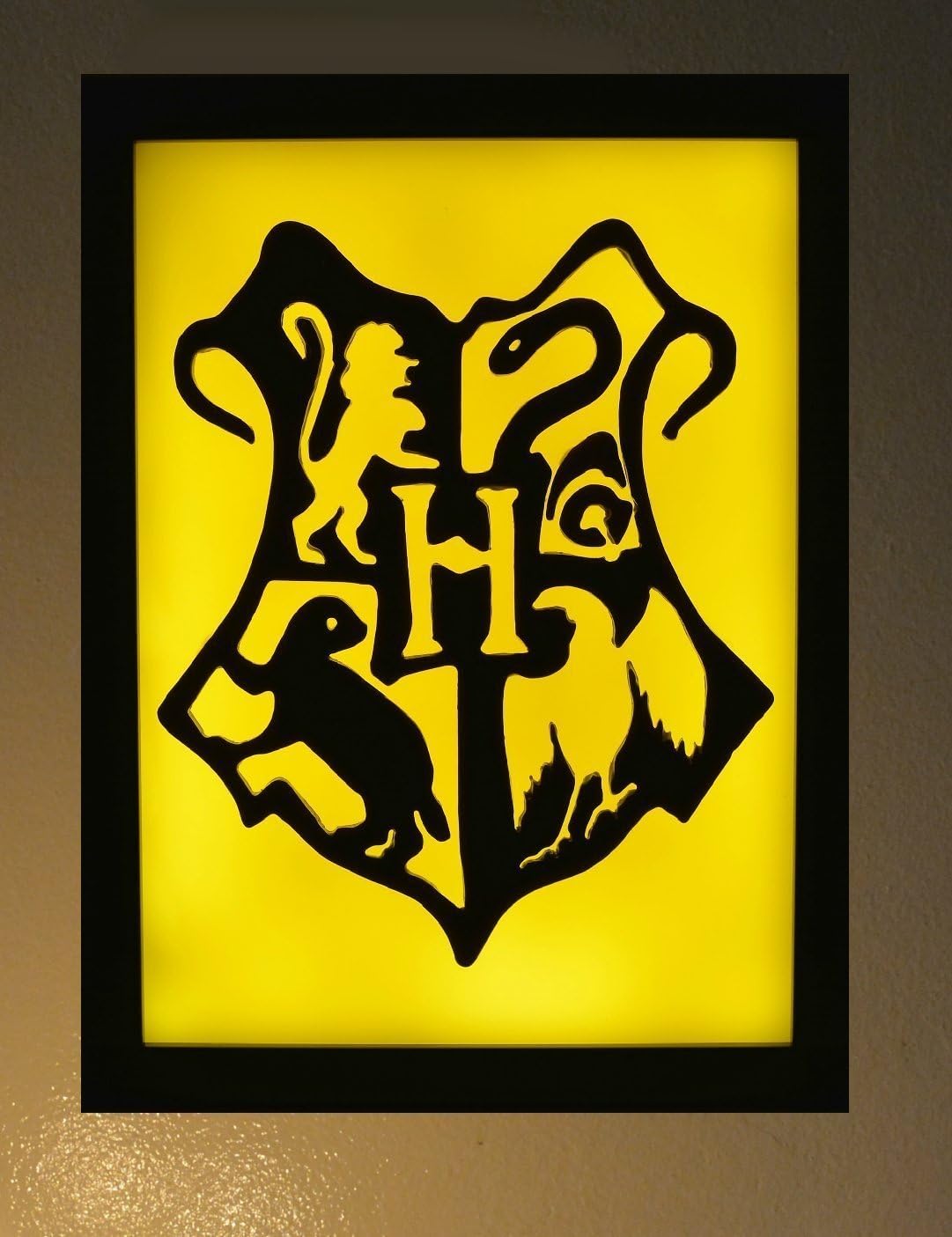 Harry Potter Hogwarts Crest 3D wax painting led light box