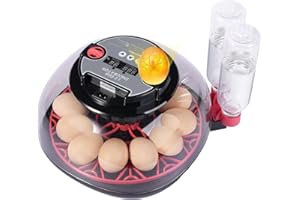 HUMORRAP 12 Egg Incubators for Hatching Eggs, Chicken Egg Incubator with Automatic Egg Turning and Temperature Humidity Control, 360° Clear View Lid or Home, Farm, Classroom, Hatching Chicken, Duck,Quail,Goose