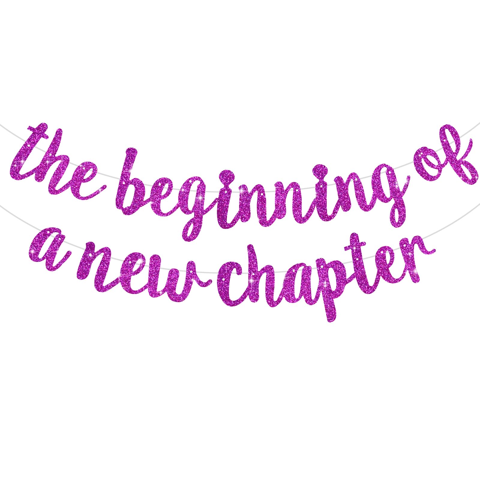 TONIFUL The Beginning of A New Chapter Banner, Farewell Party Decorations,Happy Retirement Supplies,Going Away Party Sign Garland,Graduation Banner Glitter Purple