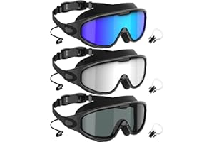 NSSIW Goggles Swimming Adult Swim-Goggles: Wide View with UV400 Protection Anti Fog No Leak for Men and Women 3 Pack
