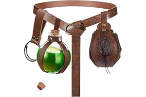 KOTORA Renaissance Costume Accessory Belt Pouch Purse Potion Bottle Belt Waist Set Retro Medieval Festival Ren Faire