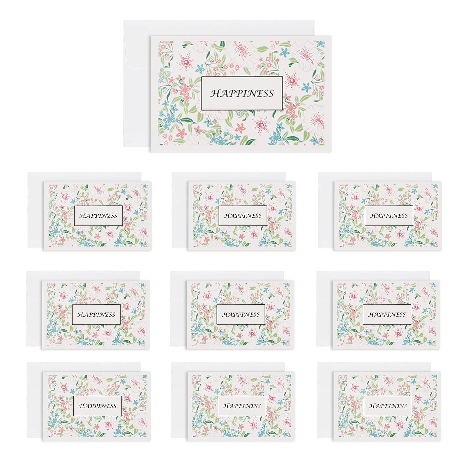 10 Pack Invitation Envelopes Greeting Cards with 10 White Envelopes Best wishes Cards for Business Birthday Winter Holidays Xmas New Year 5 x 3.2 Inch