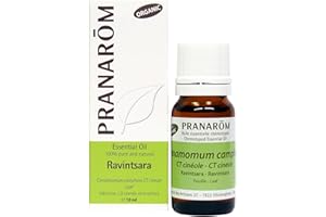 Pranarom Ravintsara, 100% Pure Organic Essential Oil for Aromatherapy, Colds & Cough Relief, Inhalation & Topical Use, 10 ml,