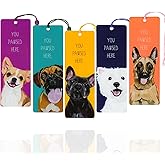 10 Styles Dog Bookmarks - Stainless Steel Hollow Dog Paw Bookmark, You Pawsed Here Book Mark Gifts for Women Men Book & Dog Lover (5PC Dog)