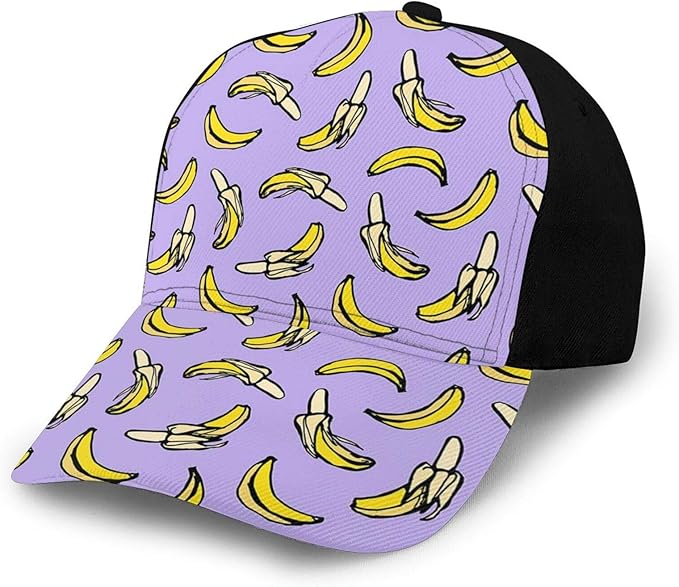 Ladies Unique Banana Fruit Print Adjustable Hat Trucker Baseball Cap