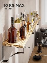Pipishell 3 Pieces Wall Shelves Wood and Metal Rustic Brown view 4