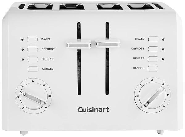 CUISINART 4-SLICE COMPACT PLASTIC TOASTER, WHITE, CPT-142P1