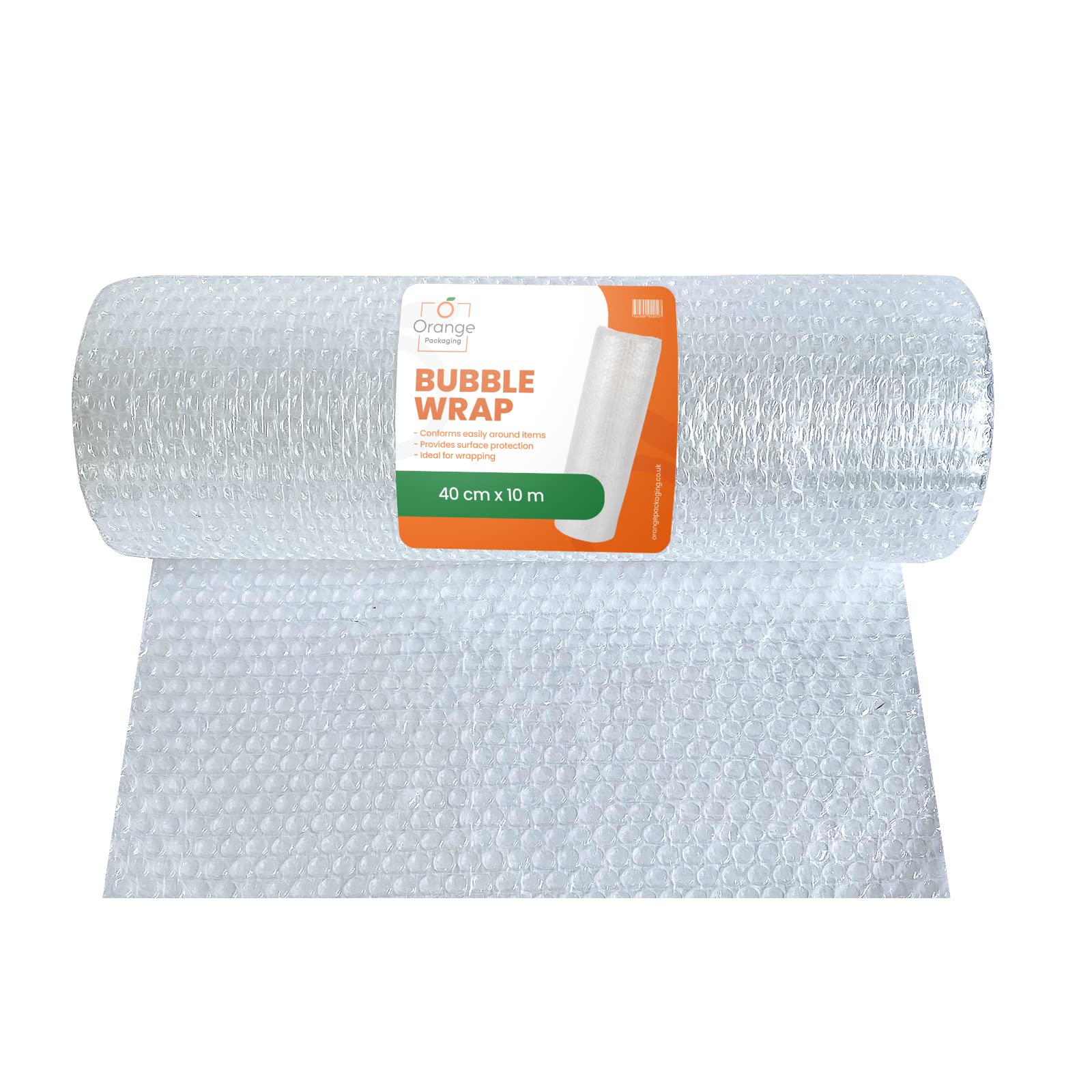 Orange Packaging Bubble Wrap Roll - 10m x 40cm, Moving House Essentials, Shipping & Mailing, Protective Packing
