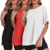 Womens Oversized T Shirts Short Sleeve Loose Maternity Shirt Pregnancy Tops Side Split Crewneck Tunic Tees