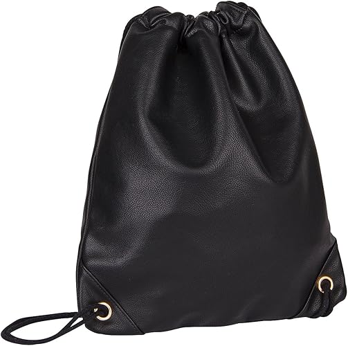 faux leather drawstring backpack