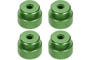 MECCANIXITY 4pcs Knurled Thumb Nut, M3 12mm OD 10mm Height 6061 Anodized Aluminium Alloy Hand Screw Nut, Metal Chassis Screw 