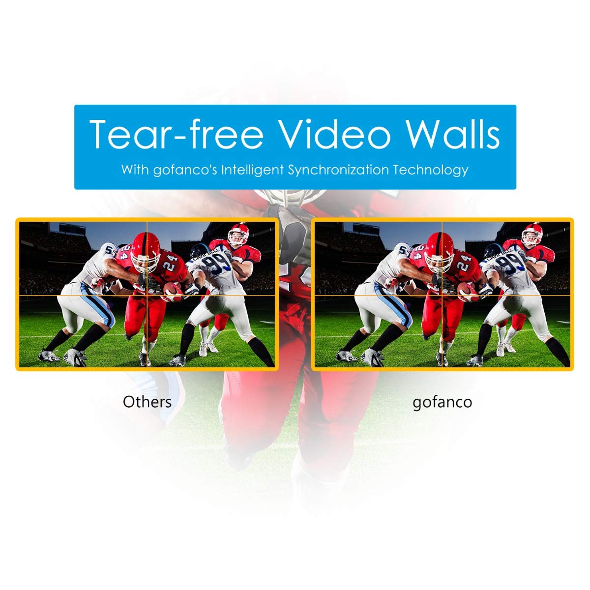 gofanco Prophecy 4K HDMI 2x2 ビデオウォールコントローラー&プロセッサー - 最大4K/60Hz YUV 4:4 HDMIまたはmDP 1.2入力 ベゼル補正 ファンレス カスケード(2x2、1x3、3x1、1x4、4x1、3x3、4x4に対応)