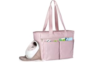 Fasrom Breast Pump Bag Compatible with Spectra S1, S2, Portable Pumping Travel Tote Bag with Laptop Sleeve for Working Moms (Empty Bag Only), Pink