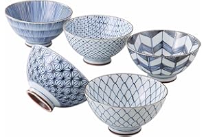 Saikai Pottery 19541 Picture Change Rice Bowl, Old Dyed, Blue, 10.1 fl oz (300 ml)