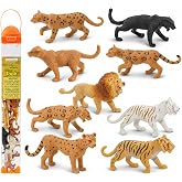 Safari Ltd. Big Cats Toob - 9 Mini Wildlife Figurines Toy Set for Kids | 9 Mini Figurines, 1.25 to 3.75 Inches Tall, Ages 3+, Safety Tested, BPA Free PVC, Dioramas, Party Favors, Cake Toppers