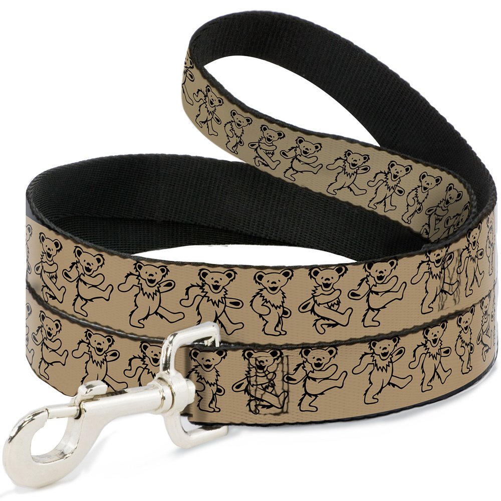 Buckle-Down "Dancing Bears Tan/Black Dog Leash, 6'