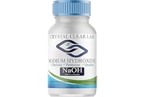CrystalClearlab Chlorine Dioxide Sodium Hydroxide, 1lb Pure Lye Soap Making, Caustic Soda Beads Uses Detergents, Chemical Cleaning & Crafts (1 Bottle)