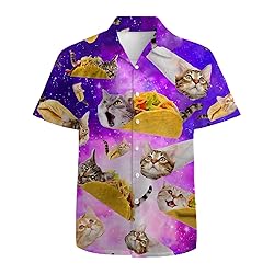 Taco Cat Mens Funny Hawaiian Shirts 3D Graphic