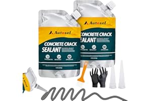 AUTOSEL Concrete Crack Filler, High Elasticity Cement Crack Repair Sealant, Self-Leveling Waterproof Caulking Glue for Driveways, Walkways, Patios, Outdoor Concrete Joint Repair-2 PCS