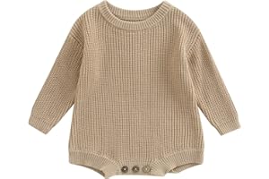 FYBITBO Baby Girl Boy Sweater Knit Oversized Pullover Sweatshirt Romper Onesie Warm Fall Winter Clothes Outfit Newborn