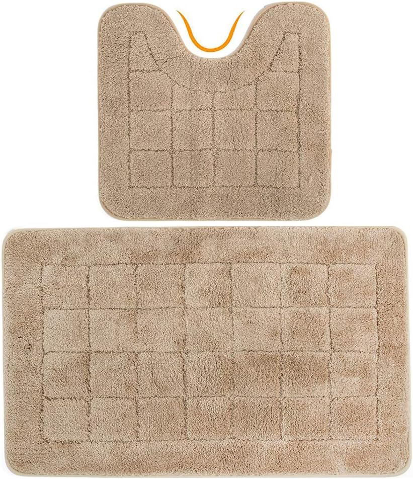 beige bath mat