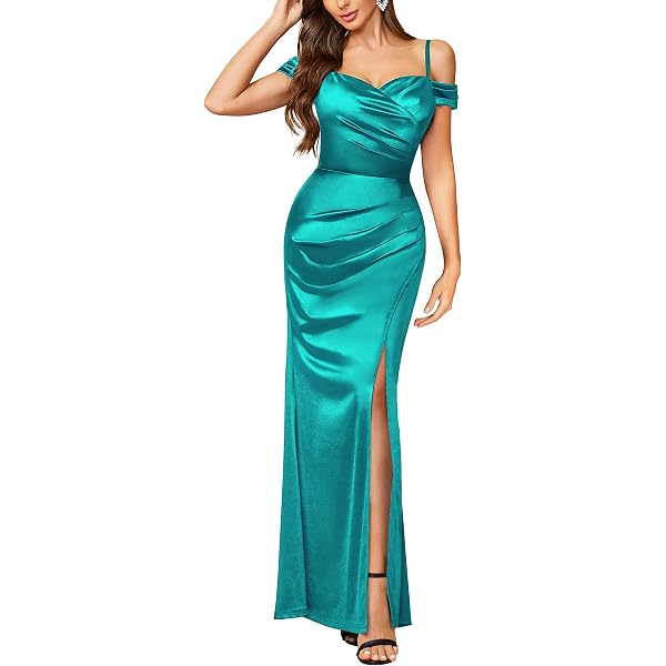 Hount Women's Summer Sleeveless Dress Cutout Crew Neck Bodycon Maxi Dress  with Side Slit Blue at Amazon Women's Clothing store
