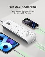 Belkin 6 Way Extension Lead with USB 2 Ports 2.4 A Surge Protected 2 m White view 4