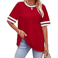 Ebifin Womens Oversized Tshirts V Neck Tee Shirts Half