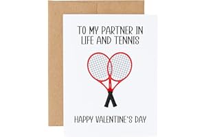 Tennis Valentine's Day Card, For Girlfriend Boyfriend, Fun Couples Sports, Present for Husband Wife, To My Partner In Life an