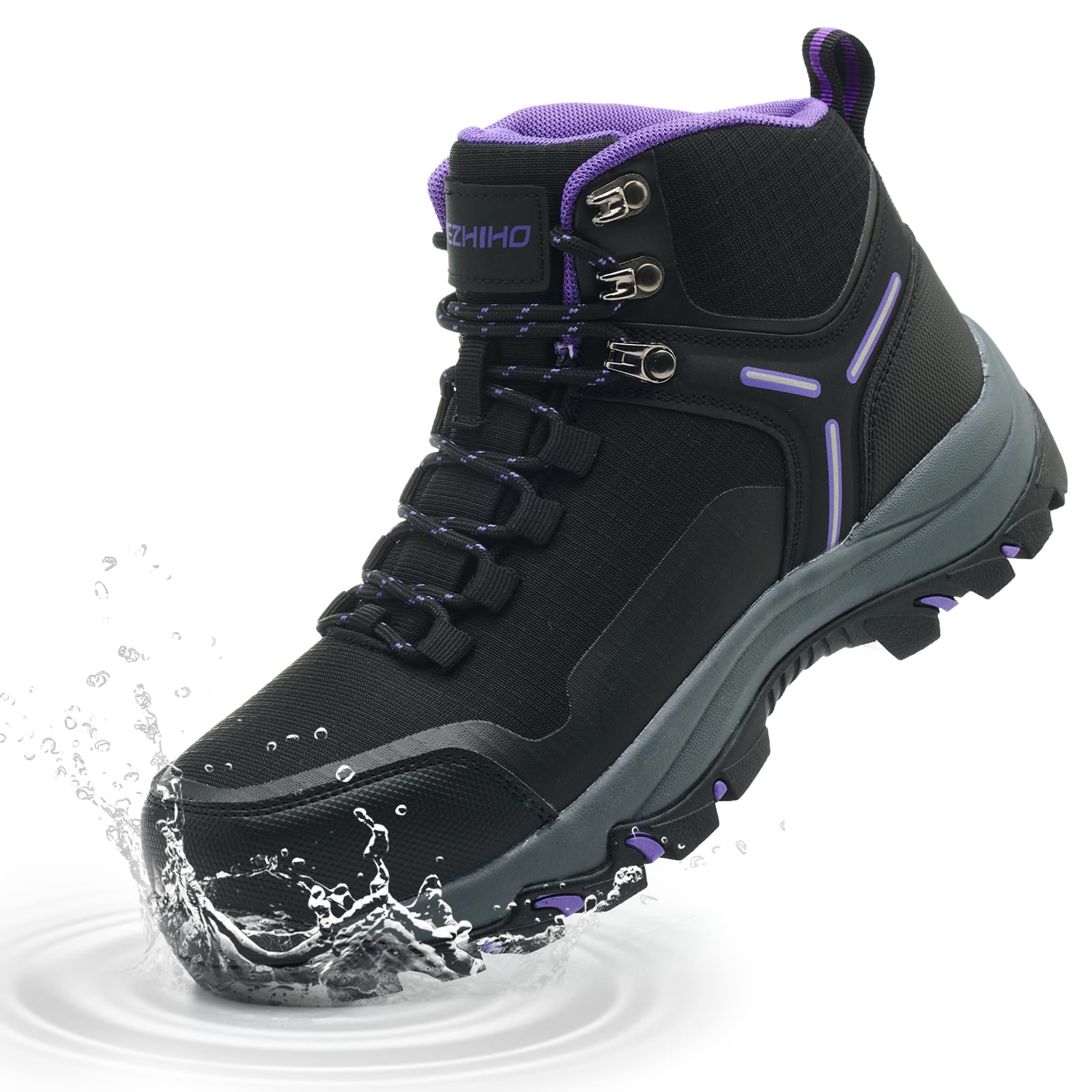 Photo 1 of Kezhiho Waterproof Steel Toe Boots for Women Wide Width Non Slip Work Boots Lightweight Slip Resistant Safety Shoes Indestructible Construction Composite Toe Sneakers?PURPLE-37?