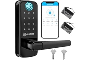 OLUMAT Keyless Entry Fingerprint Door Lock with Keypad for Home, Rental, Garage, Office and Hotel