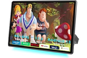 CHEGIF 13.5 Inch 4G+64G Android 13 Car Headrest Video Player,Rear Seat Car TV with 4K IPS Touchscreen,Car Headrest Monitor Support WiFi/Bluetooth/Wireless Airplay/Mirror Link/HDMI/SD/USB/OTA Updates