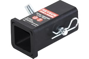 864028 REYSUN Trailer Hitch Adapter Hitch Reducer Sleeve from 2-1/2 inch to 2 inch, with Hitch Pin and Clip
