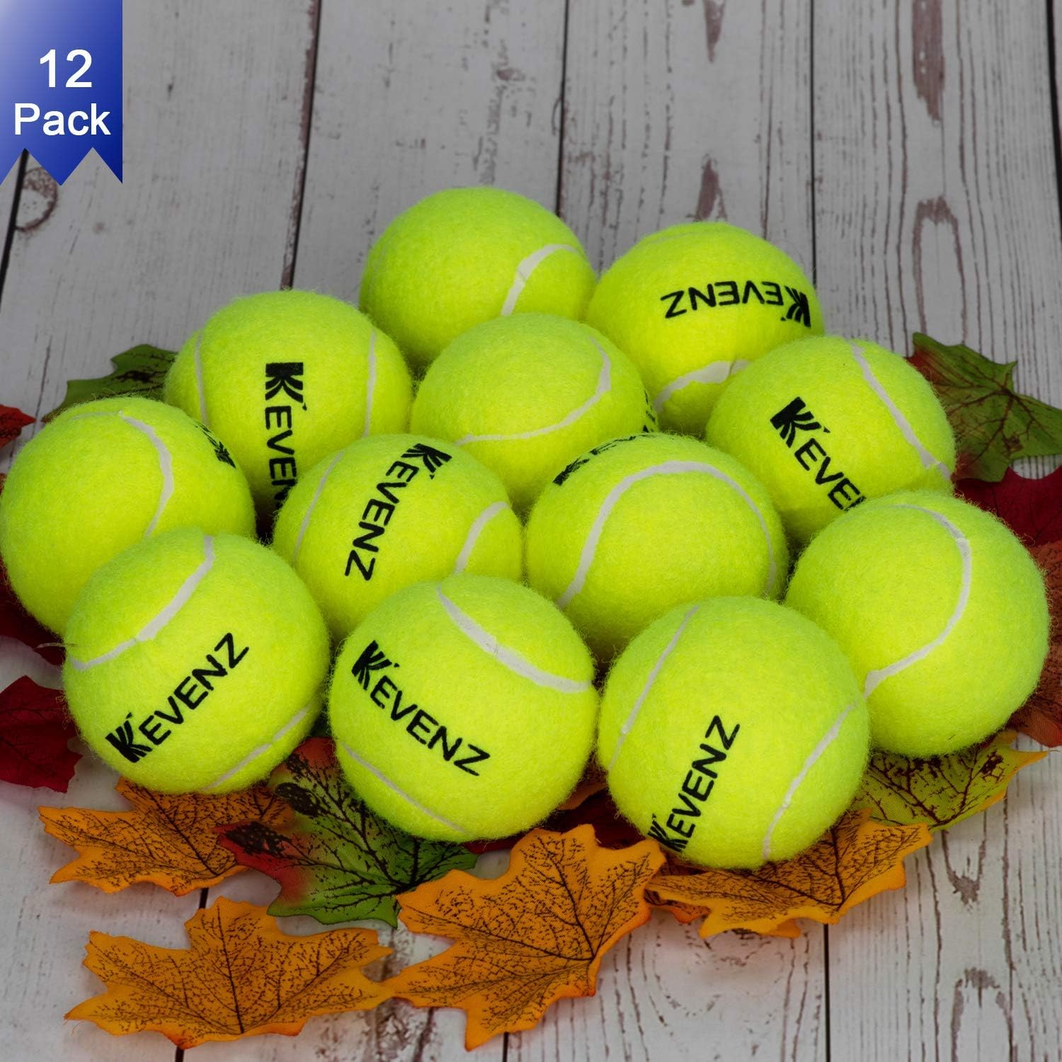 KEVENZ 12-Pack Green Advanced Training Tennis Balls, Practice Ball (Interlocked Wool Fiber) : Sports & Outdoors