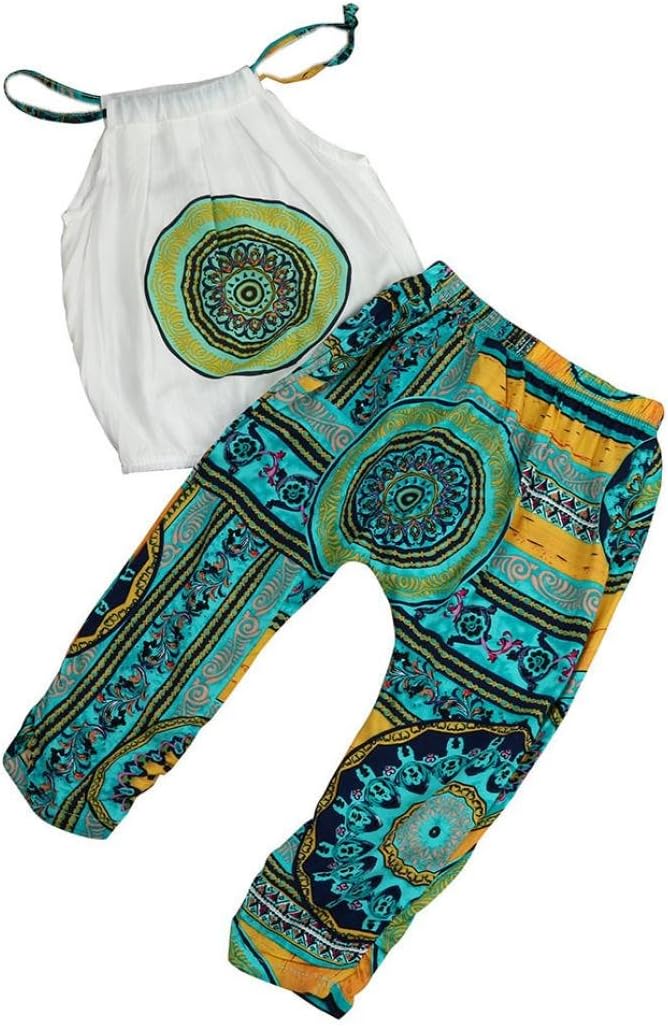 TIFENNY Newest 2pcs Baby Girls T-Shirt Tops+Pants Summer Beach Outfits Clothes Set