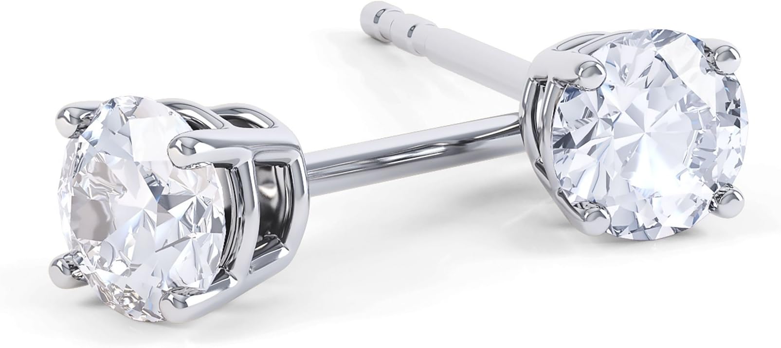 Charmisma 2ct Stardust Diamond Stud Platinum Plated Silver Earrings