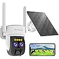 VSTARCAM 2K Solar Security Cameras Wireless, Solar Powered Security Camera,3MP Dual Lens Outdoor Security Camera with 5X Zoom, Color Night Vision, 2-Way Talk, IP66, Free Cloud Storage