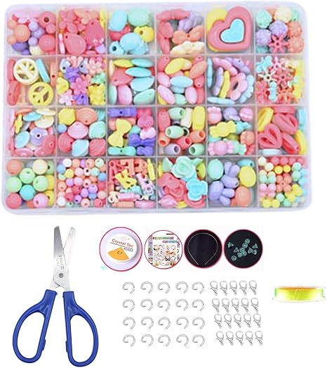 Amazon Co Jp 479pcs 24種類 女の子 ビーズ アクセサリー キッズ おもちゃセット ブレスレット ネックレス ジュエリー作る Diy ビーズセットキット プラスチック 子供 知育玩具 セット 手作り 組み立て Diy 工具 ガーデン
