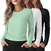 LessonZoo 3 Pack Girls Long Sleeve Athletic Yoga Shirts Kids Quick Dry Tops Crewneck Teen Basic Tees Activewear for Sports