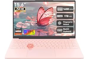 Auusda 2026 15.6" FHD Laptop, 16GB RAM, 1TB SSD, Win11 Compatible PC, Backlit Keyboard, Fingerprint Sensor, Type-C, Up to 8TB