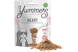 Yummers Premium Heart Supplement for Cats, Taurine & L-Carnitine Supplements, Beef Recipe - 4oz. - All-Natural Freeze-Dried Cat Food Supplement Toppers - Flavor Cat Food Topper for Heart Health