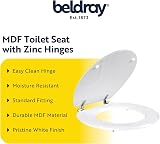 Beldray MDF Toilet Seat White Oval with Stainless Steel Release Hinge 360x428mm view 2