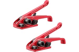 GRESDENT Poly Strapping Tensioner & Cutter Manual Banding Tools Windlass for 1/2" -3/4" Width Polyester Polyproplyn Strap（Red-2Pack）
